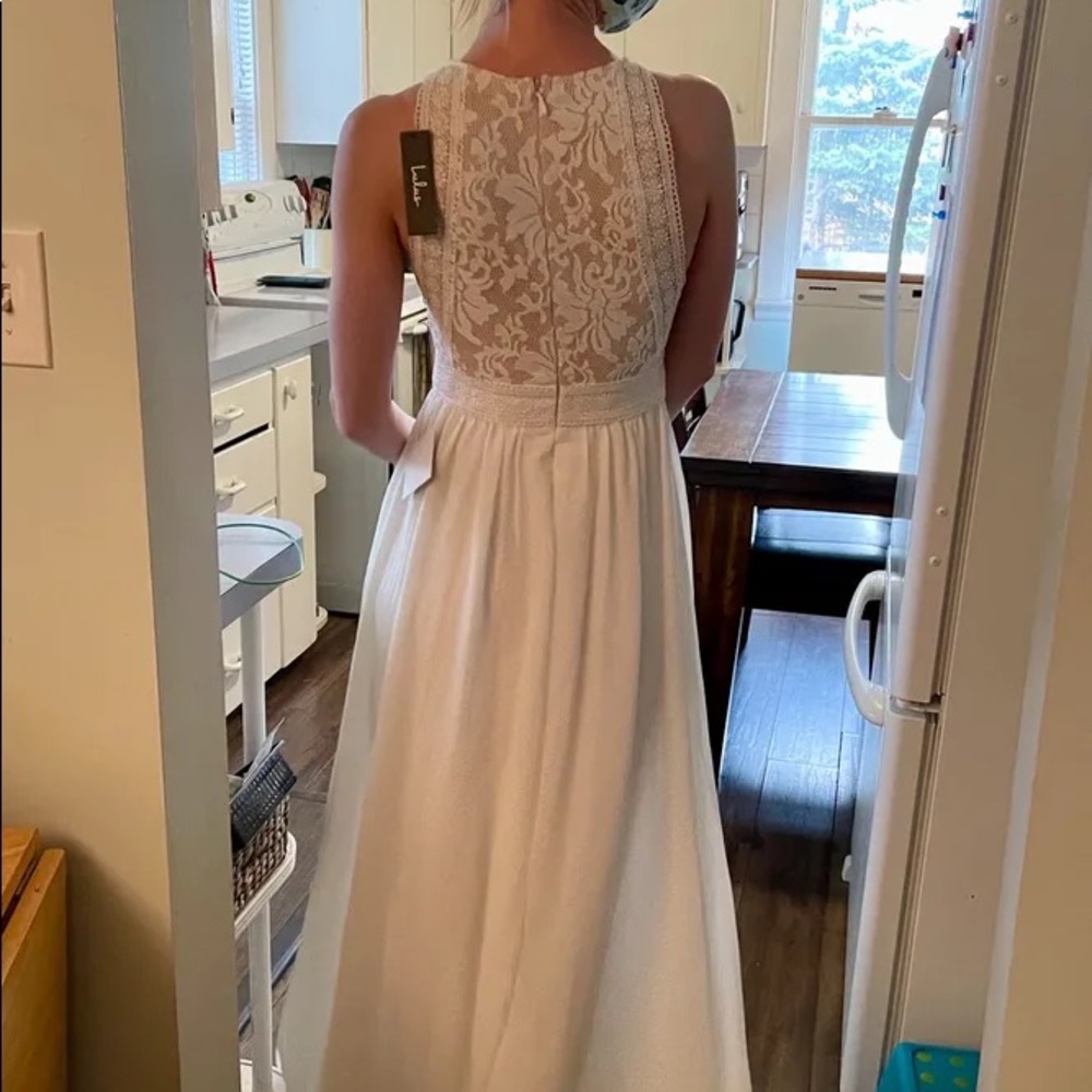 Forever and Always White Lace Maxi Dress - Picture 14 of 16